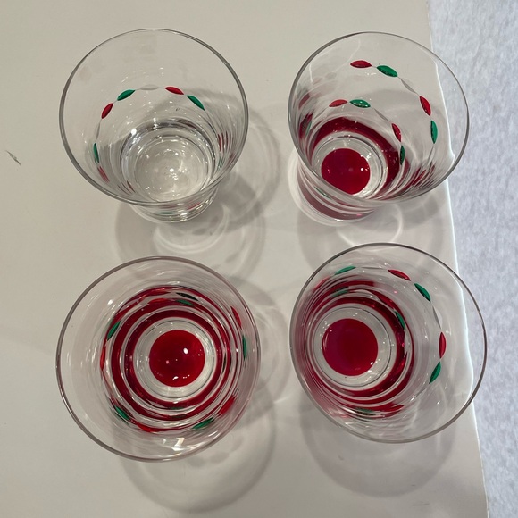 GORHAM Crystal Christmas Jewel Double Old Fashioned Hand Cut & Painted Glass Set - Picture 3 of 14